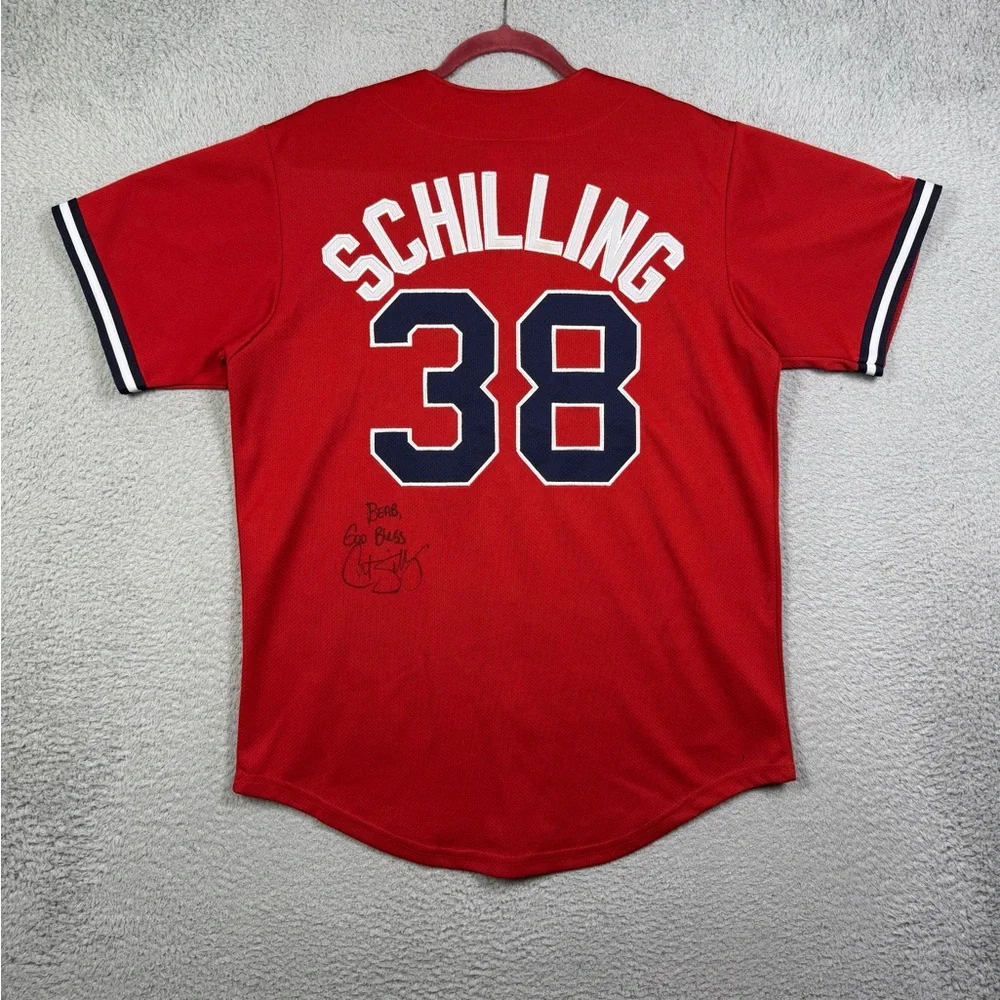 Vintage y2k Boston Red Sox Curt Schillin signed baseball Jersey - Picture 4 of 5